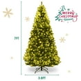 thumbnail image 3 of Gymax 7FT Pre-Lit Christmas Tree Hinged Artificial Tree w/ Metal Stand LED Lights, 3 of 10