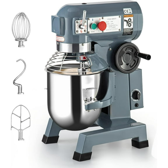 Litake Stand Food Mixer 10QT, 450W Commercial Food Mixer with Stainless Steel Bowl, Heavy Duty Countertop Mixers with Dough Hooks Whisk Beater for Restaurant Bakery Pizzeria, 3 Speeds Adjustable