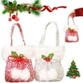 thumbnail image 6 of Santa Bag Cute Red And Gray Christmas Bags For Presents With Soft Edge Reusable Christmas Bag With Handle Flannel Cloth Present Bags For Party And Festival Freezer Storage Containers Refrigerator, 6 of 6