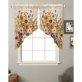 thumbnail image 2 of Spring Floral Swag Valances for Windows, Vintage Summer Botanical Flowers Rod Pocket Sheer Valances for Small Windows, Swag Toppers Light Filtering for Kitchen Living Room 2 Panels 28''x36'', 2 of 6