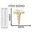 thumbnail image 2 of Unfinished Wood Caduceus Shape - Medicine - Craft- up to 46" DIY 12" / 1", 2 of 3