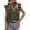 Army Green, variant on PRETTYGARDEN Womens Summer Tops Dressy Casual Ruffle Cap Sleeve Button V Neck Embroidered Eyelet Blouses Shirts