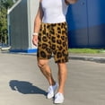 thumbnail image 6 of Honeii Golden Leopard Glitter Print Men's Pajama Sleepwear Shorts - a comfy pajama bottom and lounge short for Relaxed Home Wear-Large, 6 of 6