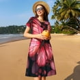 thumbnail image 4 of Balery pink butterfly Vestidos sueltos de manga corta para mujer, vestidos de verano 2025, vestidos casuales de corte A con vuelo., 4 of 6