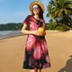thumbnail image 4 of Fotbe pink butterfly Vestido Largo de Moda para Mujer, Vestido Tipo Camiseta con Manga Corta y Estilo Casual a Rayas y Bloques de Color, 4 of 6