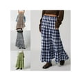 thumbnail image 3 of Michellecmm  Women's Plaid Skirt Loose Elastic Waist Ruffled Tiered Long Skirt, 3 of 9