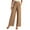 Khaki, variant on EDFBUYKRS Female Women Pants Casual Cargo Pants Women High Waist Petite Womens Casual Wide Leg Dress Pants High Waist Tailored Button Down Trousers with Pockets L