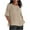 Khaki, variant on Women Versatile T-Shirt Solid Color O-Neck Half Sleeve Casual Loose Fit Split Tshirts Skin Friendly Relaxed Fit Activewear