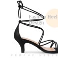 thumbnail image 5 of Unique Bargains Women's Strappy Kitten Heel Lace Up Sandals, 5 of 6