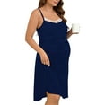 thumbnail image 5 of BRGZLK Women's Maternity Clothing Plus Size Nightgown with Thin Shoulder Straps, Lace V-Neck, Home Nursing Clothes, Sleeveless Lace Knee Length Dress, 5 of 5