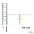 thumbnail image 2 of Solid 14K Yellow Rose Gold Crucifix Pendant - Jesus Image Engraved in Linear Cross Charm Pendant - Two Tone Fine Jewelry - Suitable for Men & Women - Great Gift for All Occasion, 43 x 32 mm, 2.4 gms, 2 of 9