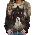 thumbnail image 4 of Wensltd Women Graphic Tees Halloween Tops Casual Fall Long Sleeve Pullover Tops, 4 of 6