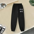 thumbnail image 3 of YUEHUA Girls' Sweatpants Super Soft Athletic Performance Pants Wide Leg Drawstring Baggy Pants Athletic Joggers Sweat Trousers, Size 9-10 Years, 3 of 9