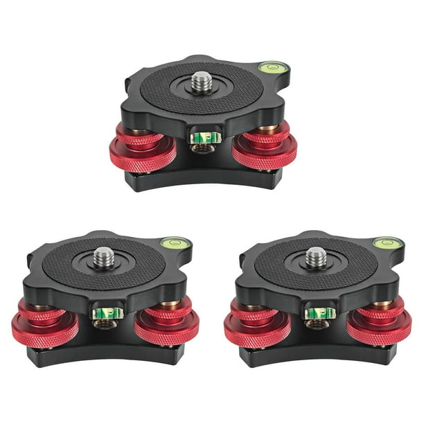 3X Base Niveladora para TríPode Base Niveladora Base de Ajuste Placa de PanoráMico Base de Mesa de Ajuste para CáMara DSLR