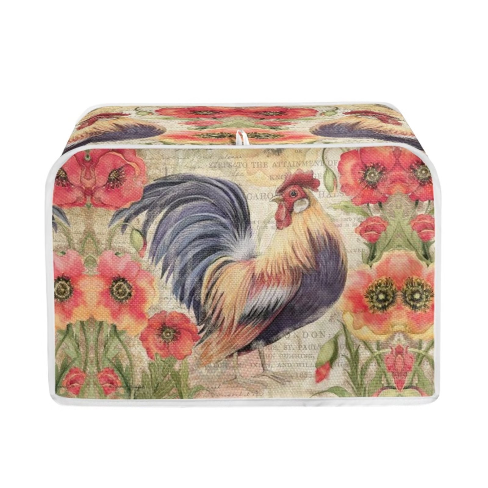 Pzuqiu Farmhouse Fall Rooster Toaster Cover 2 Slice Bread Maker Oven