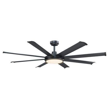 

Indoor Ceiling Fan with Lights 60 Inch Large Celing Fan with Remote Control and Dimmable LED Lights 8 Reversible Blades Black