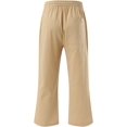 thumbnail image 5 of Womens Capri Pants Casual Summer 2024 Drawstring Comfy Linen Straight Capris with Pockets Beach Wide Leg Cropped Trousers, 5 of 5