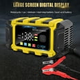 thumbnail image 2 of Zootealy Portable Intelligent Battery Charger for Car and Motorcycle - Color Screen Design - Yellow - US Plug - 12V Output Voltage - 6A Output Current, 2 of 6