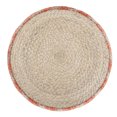 thumbnail image 2 of Simpli Home Edgeley Round Pouf in Coral and Natural Woven Braided Jute, 2 of 5