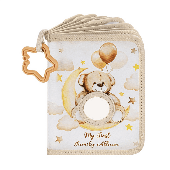 Baby Photo Album-Soft Book First Year Album Holds 4x6 in Pictures for Memory Shower