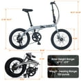 thumbnail image 2 of 20in Folding Bike, 8 Speed City Bike with Aluminium Alloy Frame, Adjustable Seats & Disc Brake, Portable Easy Folding Commuter Bicycle for Traveling & Exercising, Silver grey, 2 of 5