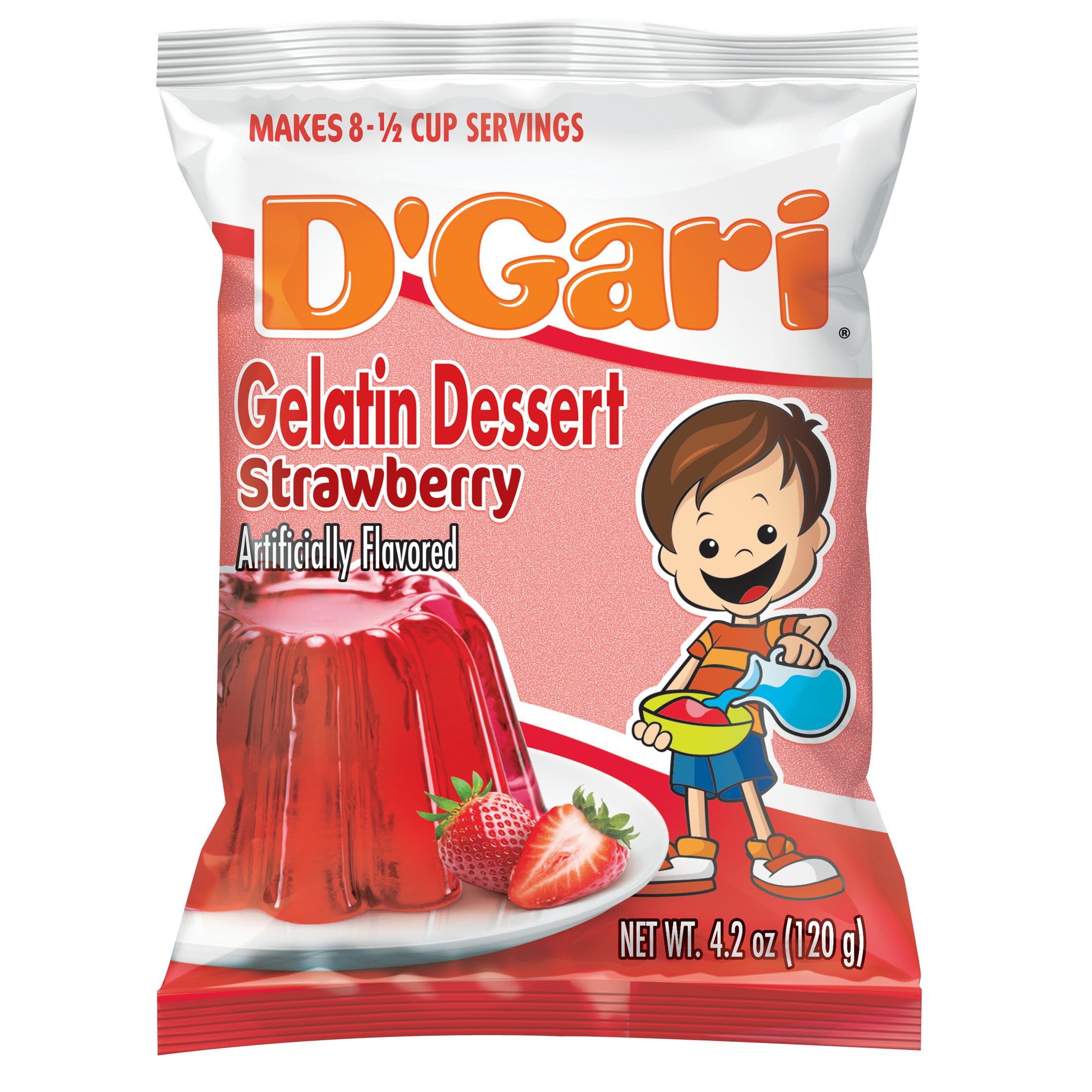 D'Gari Grape Gelatin Dessert, 4.2 oz Box, Free from Peanuts and