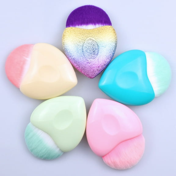 3 Pcs Mixed Color Heart-shaped Makeup Brush Liquid Foundation Brushes