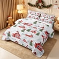 thumbnail image 3 of Erosebridal Christmas Village Twin Quilt Set 2 Pieces,Winter Scene Twin Coverlet Set,White Green Red,1 Bedspread and 1 Pillowcase, 3 of 7