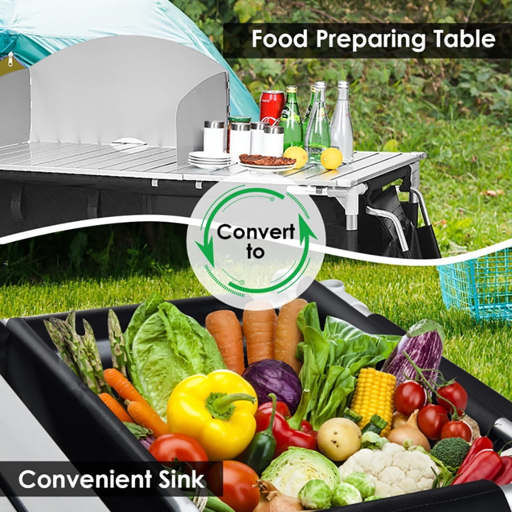 Aimee Lii Portable Camp Kitchen and Sink Table, Outdoor Camping table Aimee Lii Portable Camp Kitchen and Sink Table, Outdoor Camping table
