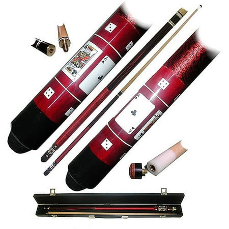 Professional Series Pool Cue - Red Royal Flush Poker Pool Stick