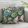 thumbnail image 3 of JRXY  Pillow Covers Rustic Farmhouse Decor Home Cactus Pillowcases Cacti Succulent Flowers Twigs Feathers Arrows Throw Pillow Case Cushion Cover for Sofa Couch Bedroom White, 3 of 5