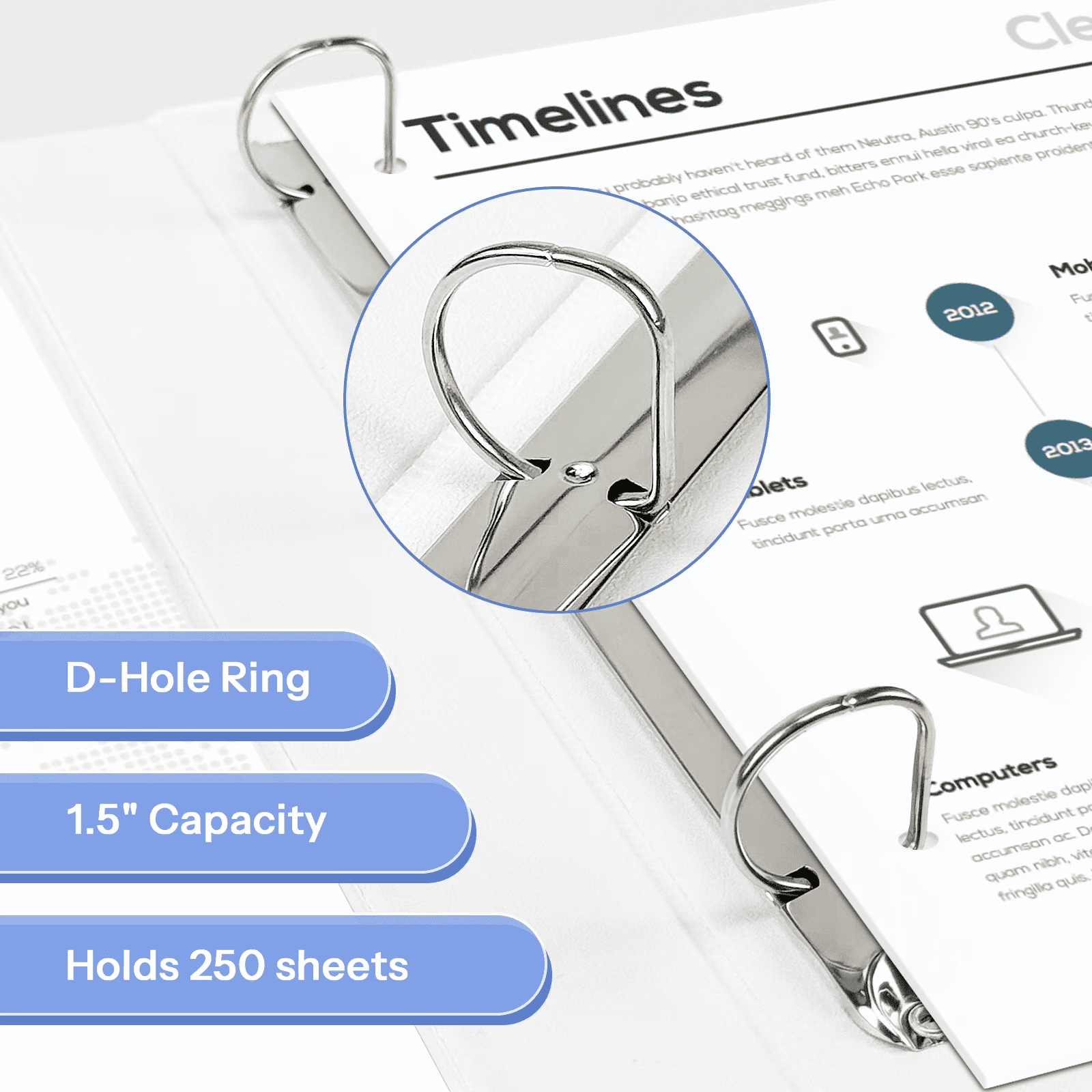 AGCAN 3 Ring Binder 1.5 inch Heavy-Duty View Binders for School, Office, 4 Pack, School Supplies