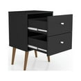 thumbnail image 4 of Manhattan Comfort Liberty Mid Century - Modern Nightstand 2.0 with 2 Full Extension Drawers in Black, 4 of 9