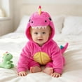 thumbnail image 6 of ZHANGDER Infant Dinosaur Costume Toddler Baby Boys Girls Flannel Romper Costumes Hooded Romper Jumpsuit Outfits, 6 of 9