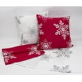 thumbnail image 2 of Embroidered White Snowflake Holiday Christmas Red Filled Throw Pillow (18"x18" Pillow Case+Insert), 2 of 4