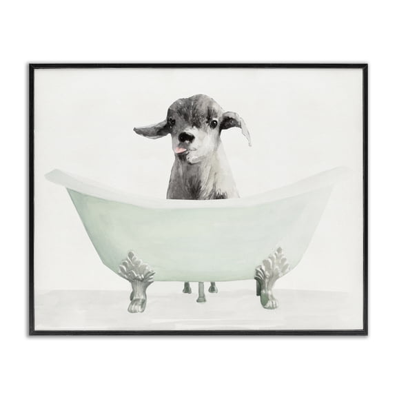 Stupell Industries Shabby Chic Baby Llama In A Tub Black Framed Giclee Art, 14 x 11, by Stellar Design Studio