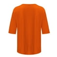 thumbnail image 5 of Herrnalise Womens Fashion Spring Summer Half Sleeve Tops 2024 Short Sleeve Sweaters Solid Color Crew Neck Lightweight Thin Knit Clothes Blouse Shirts Orange-M, 5 of 5