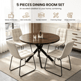 thumbnail image 6 of 43.5 Inch Round Dining Table Set For 4, 5-Piece Wooden Table with Metal Leg Dining Chairs, Mid Century Modern Small Coffee Set For Dining Room Kitchen Apartment, 6 of 9