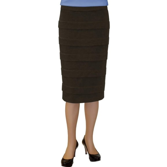 Women's Ponte Stretch Knit Layered Panel Skirt