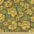 thumbnail image 1 of Khaki Upholstery Fabric by the Yard, Earth Tones Vintage Floral Repetition with Blooming Petals, Decorative Fabric for DIY and Home Accents, 10 Yards, Khaki Mustard by Ambesonne, 1 of 4