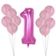 thumbnail image 5 of Matsuzay 11/25 Uds. Globo de látex transparente de ágata de mármol conjunto de confeti de lentejuelas cumpleaños fiesta de aniversario número Kits de decoración para fiestas Ágata rosa Matsuzay JJ15589-03, 5 of 6