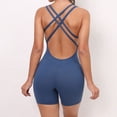 thumbnail image 4 of Women Yoga Jumpsuits Workout Sport Jumpsuits Women Activewear Women Sports Bodysuits & Jumpsuits Women Sports Jumpsuits Crisscross Backless Sports Romper Belted Suit Velour Jumpsuit Women Jumpsuit, 4 of 8