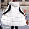 thumbnail image 6 of IROINNID Women's Hooded Winter Jacket Coat Solid Color Long Sleeve Warm Winter Keep Warm Top Outerwear Thickening Coat Vest Above Knee , White, 6 of 6