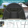 thumbnail image 5 of Erommy Carport 13 x 20 FT Heavy Duty, Portable Garage with All-Steel Metal Frame and Round Style Roof, Anti-Snow Car Canopy Outdoor Storage Shelter for Car, Truck, Boat, 5 of 8