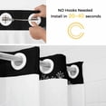thumbnail image 2 of No Hook Shower Curtains with Snap-in Liner Set, Black Dandelion Waterproof Hotel Style Bathroom Shower Curtain, Spring Modern Minimalist Country Flower Breathable Mesh Top Bath Curtains 36''x72'', 2 of 9