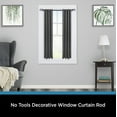 thumbnail image 2 of Kenney Fast Fit No Tools Tate Decorative Steel Tension Curtain Rod, 28-48" Adjustable Length, 5/8" Dia., Black, 2 of 7