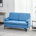 thumbnail image 1 of uhomepro Love Seats, Mid Century Sectional Fabric Sofa, Modern Couch Upholstered Sofas with 2 Pillow, Loveseat Sofa Couch for Small Spaces, Blue, 1 of 14