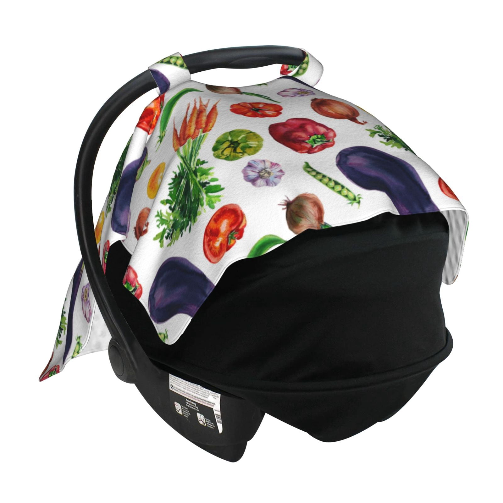 Car Seat Cover Baby - Eggplant vegetable Breathable Infant Car Seat Cover for Baby Carseat, Lightweight Comfort Baby Essentials Must Haves Newborn Stuff for Girl Boy
