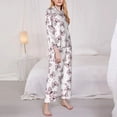 thumbnail image 3 of Balery Pink Butterflies (2) Conjunto de Pijama con Estampado para Mujer, Conjunto de Dos Piezas con Manga Larga, Ropa de Dormir Suave con Bolsillos, Pijamas Cómodos-Large, 3 of 7