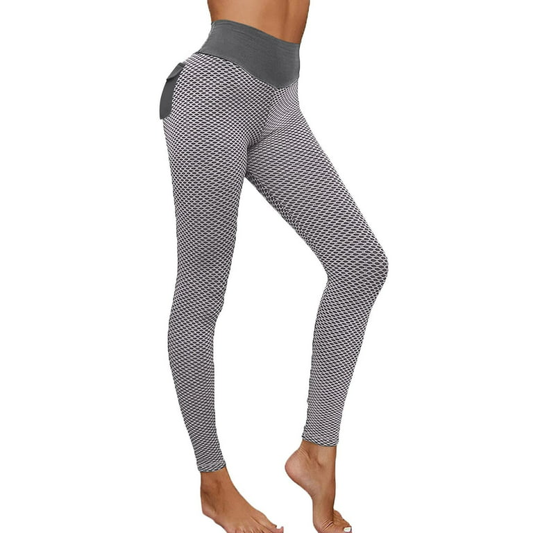 RQYYD Clearance Leggings for Women Butt Lifting Leggings Workout Scrunch  Seamless Leggings High Waisted Booty Yoga Pants(Gray,M)